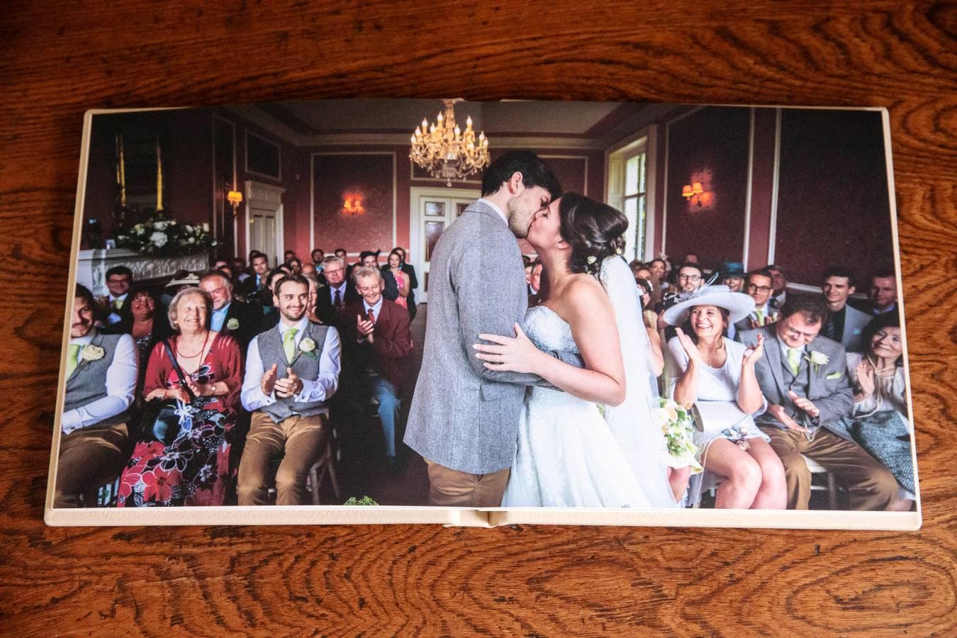 Wedding Album Spread, First Kiss